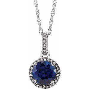 Halo-Style Birthstone Necklace