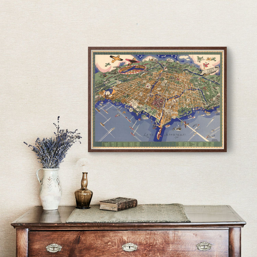 Vintage Map of Chicago, Illinois 1931