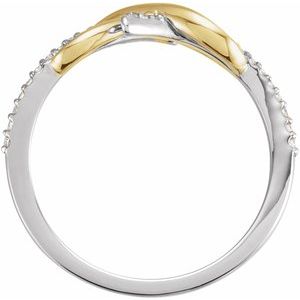 14K White/Yellow Gold 1/10 CTW Natural Diamond Infinity-Inspired Ring