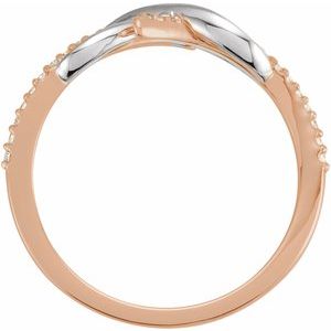 14K Rose/White Gold 1/10 CTW Natural Diamond Infinity-Inspired Ring