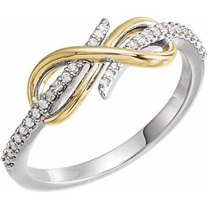 14K White/Yellow Gold 1/10 CTW Natural Diamond Infinity-Inspired Ring