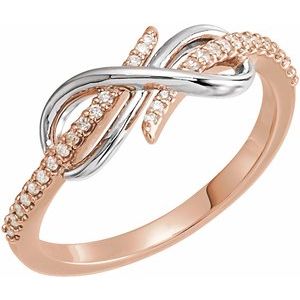 14K Rose/White Gold 1/10 CTW Natural Diamond Infinity-Inspired Ring