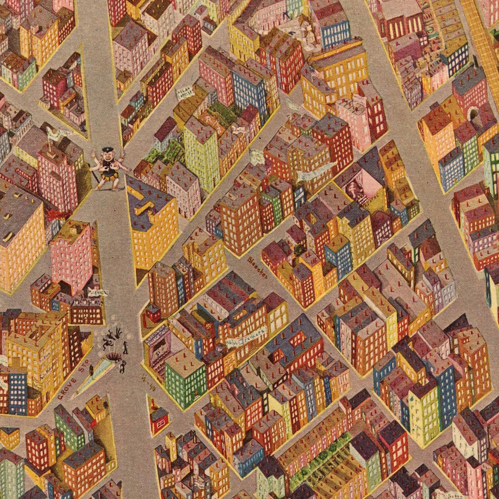 Vintage Map of Greenwich Village, New York 1920