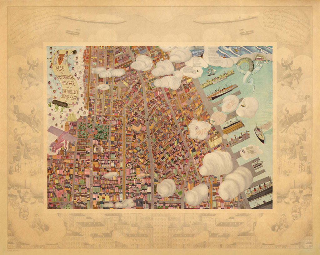 Vintage Map of Greenwich Village, New York 1920