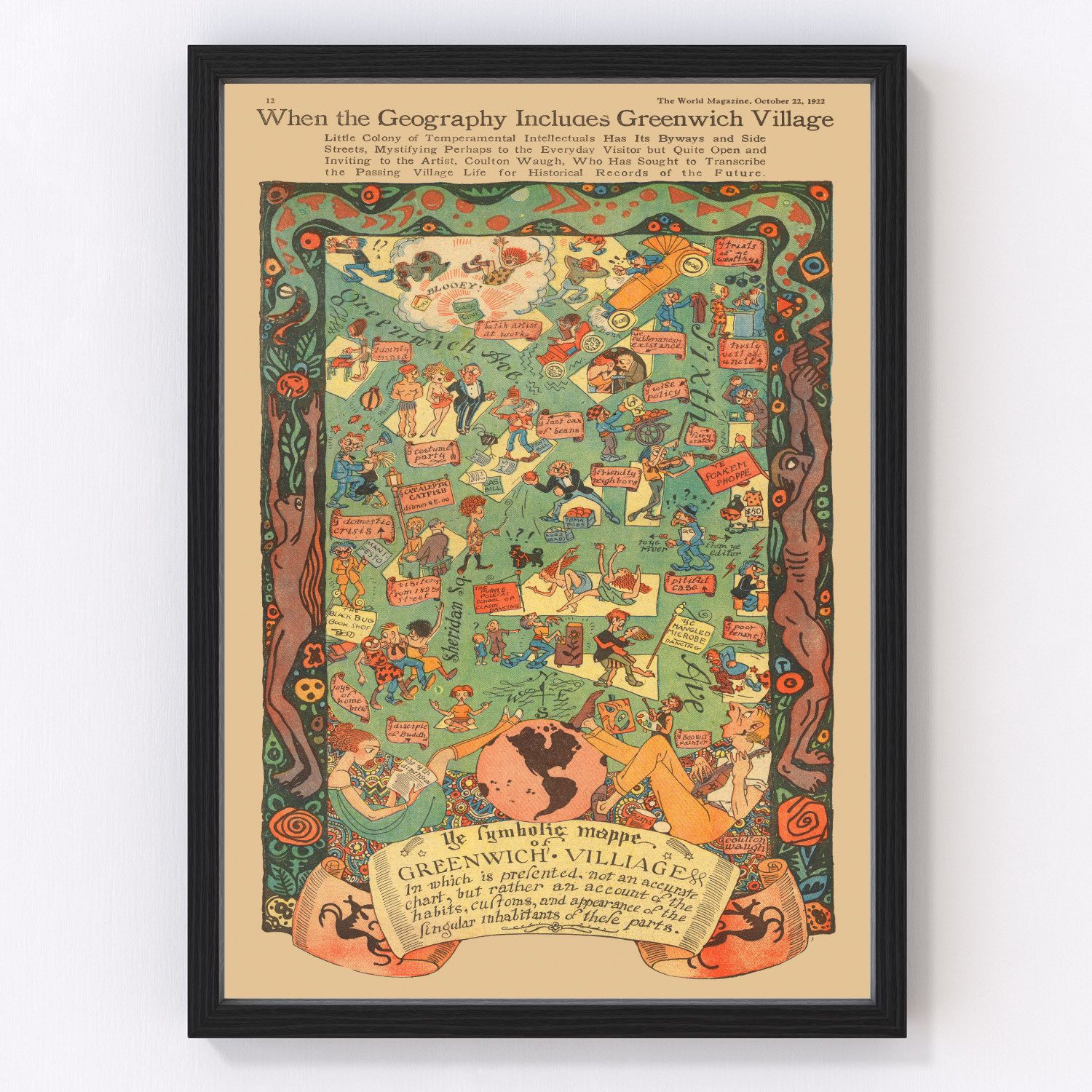 Vintage Map of Greenwich Village, New York 1922