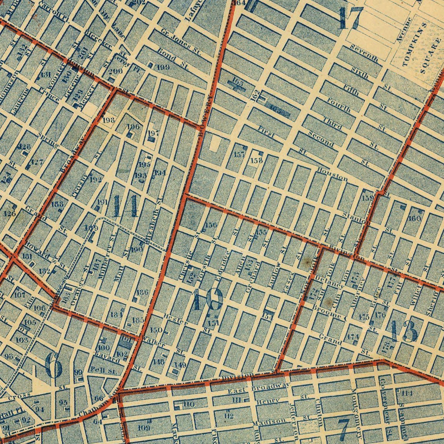 Vintage Map of New York City, New York 1846