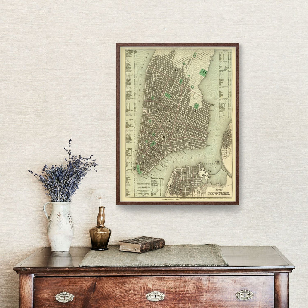 Vintage Map of New York City, New York 1836