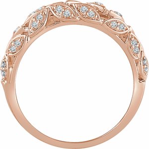 14K Rose Gold 1/2 CTW Natural Diamond Leaf Ring