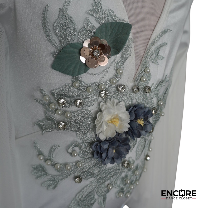 White Leotard with Appliqué