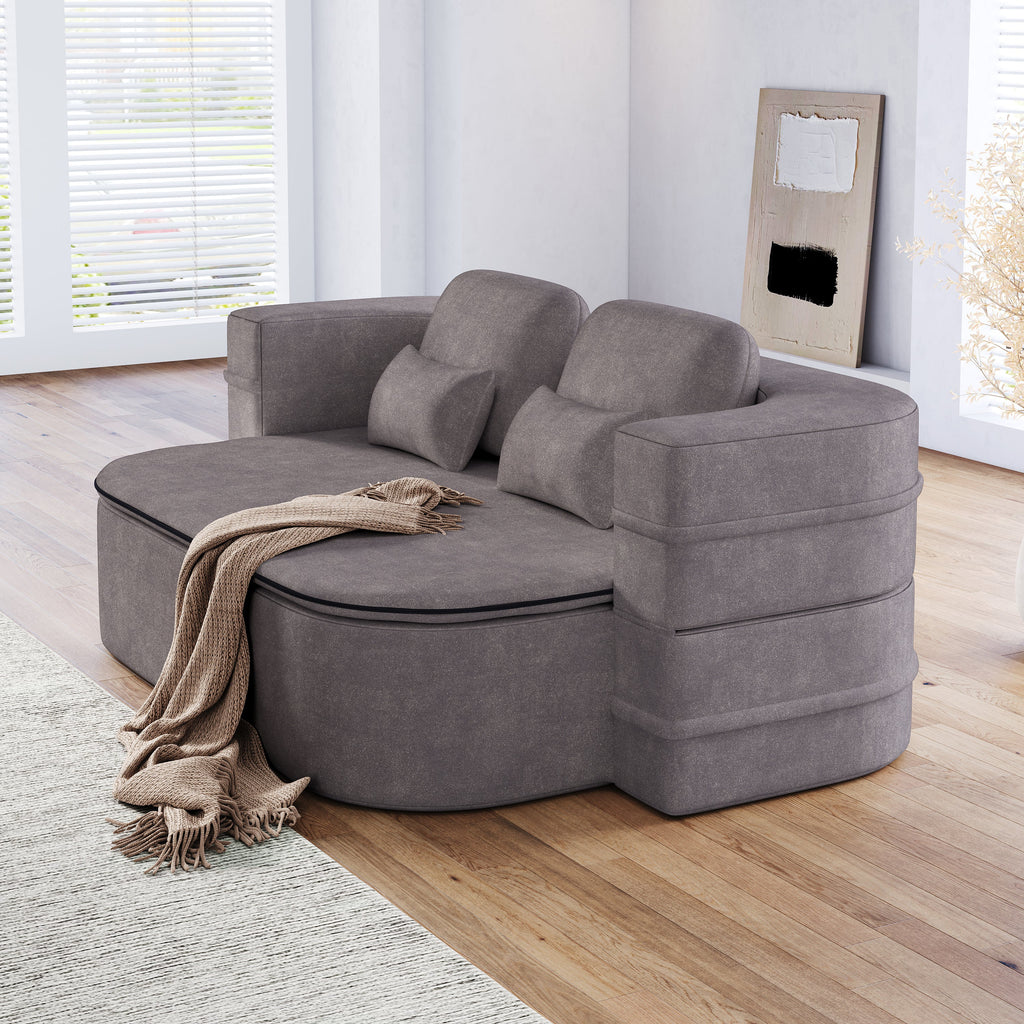 75''2-in-1 Foldable Sofa,Convertible Sleeper Foam Sofa Bed with Multi Functional Blanket, Chenille Floor folding sofa bed,  Floor Sofa Lounge Sofa for Living Room Bedroom Lounge Studio
