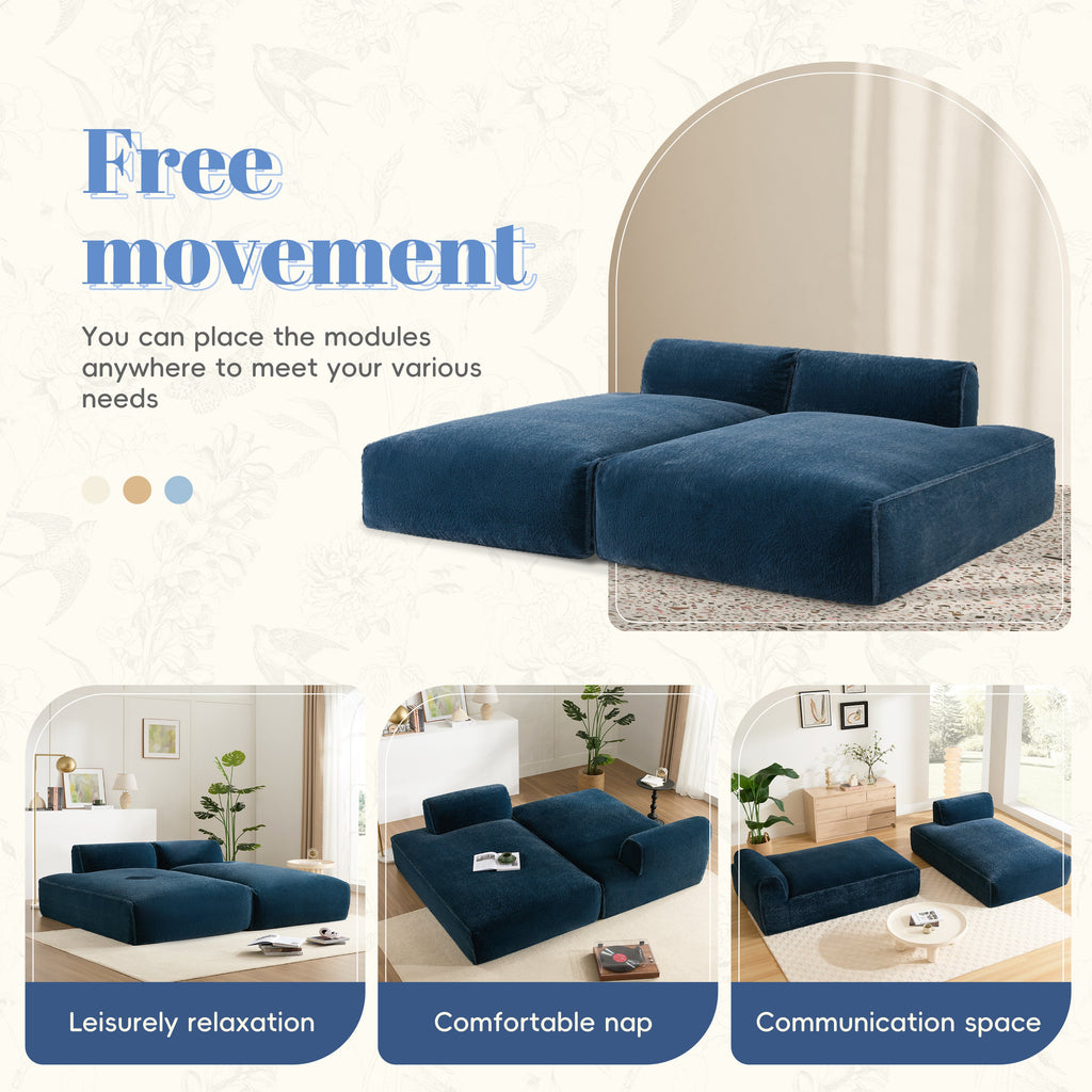 [VIDEO+NEW]90.0'Oversized Modular Sectional Sofa,Fully Compressed,Spacious Foam-Filled Sofa Bed for Living Room,elderly - friendly design,2 PC Free Combination,No Assembly Required,3 Colors