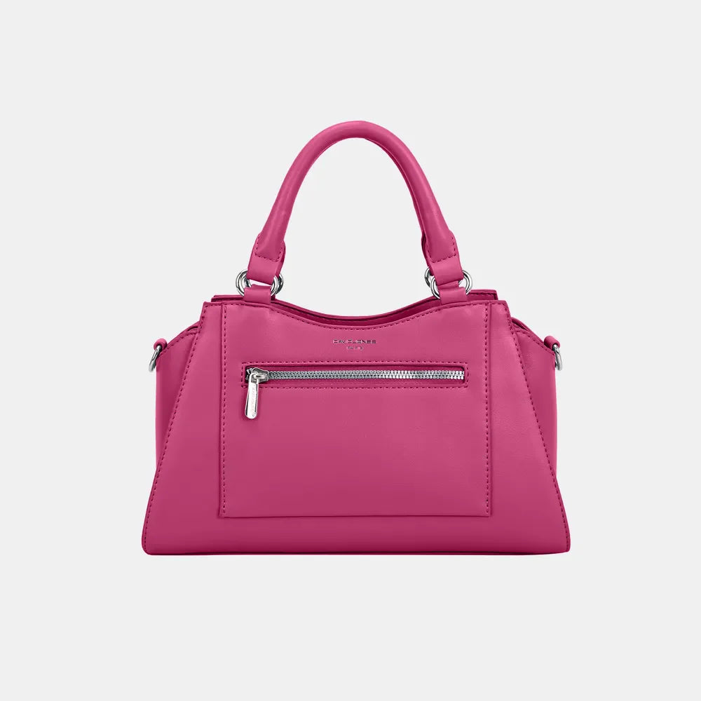 David Jones PU Leather Handbag Sleek Durable Everyday Tote