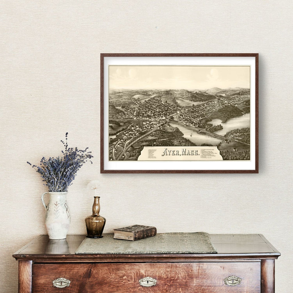 Vintage Map of Ayer, Massachusetts 1886