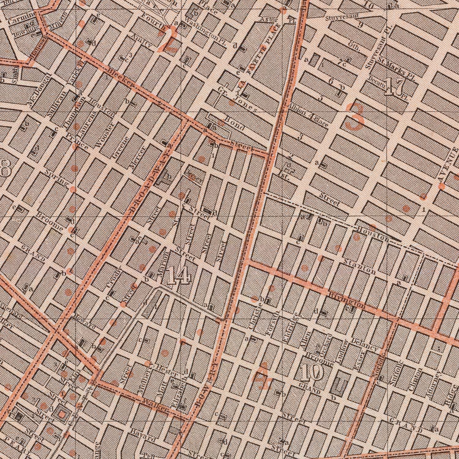 Vintage Map of New York City, New York 1845