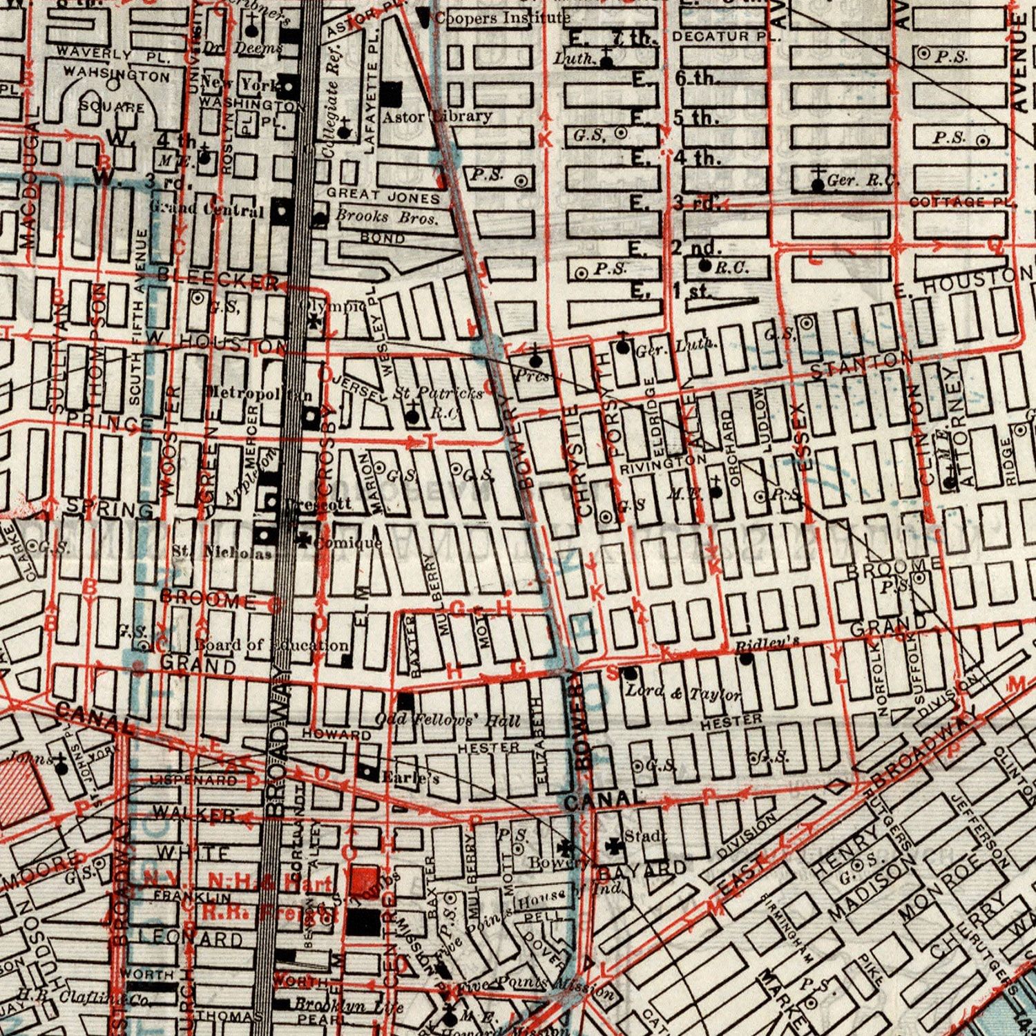 Vintage Map of New York City, New York 1880