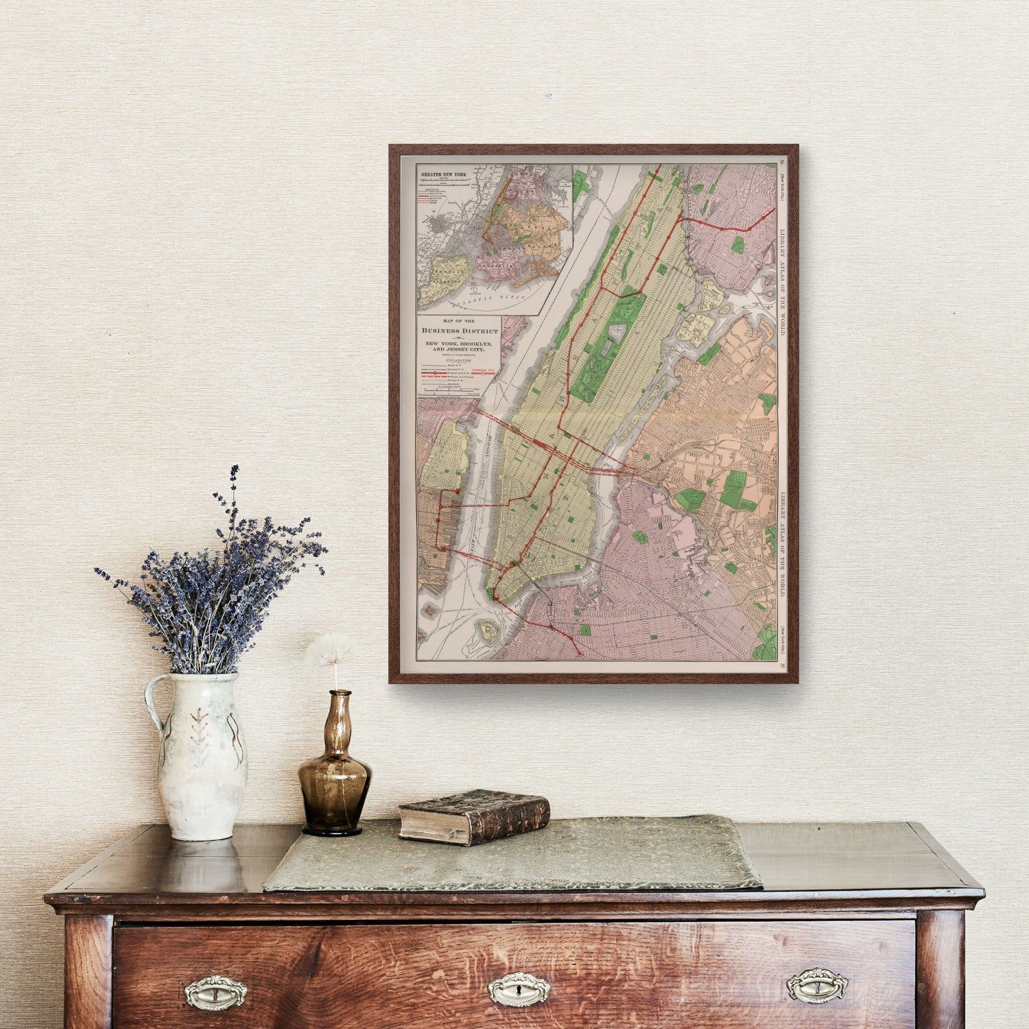Vintage Map of New York City, New York 1911