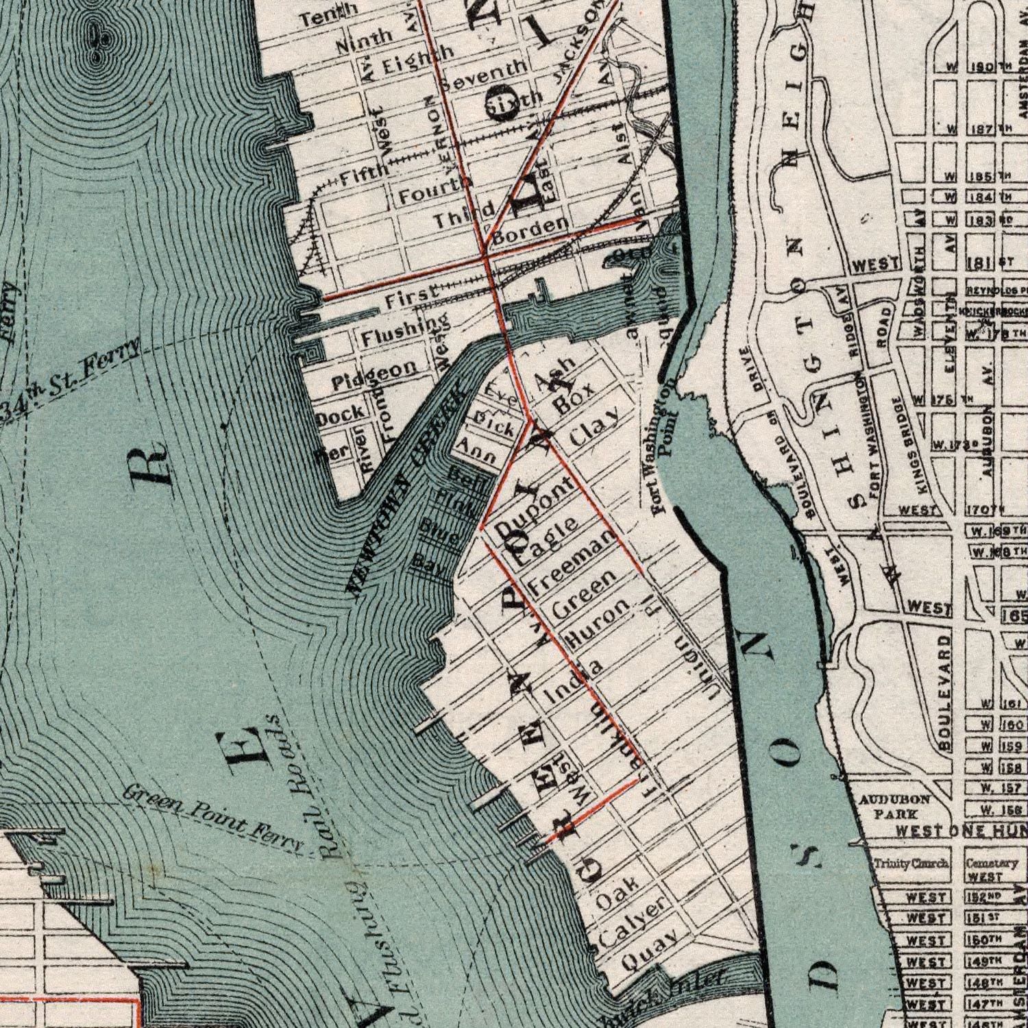 Vintage Map of New York City, New York 1897