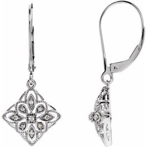 Sterling Silver 1/10 CTW Natural Diamond Granulated Filigree Earrings