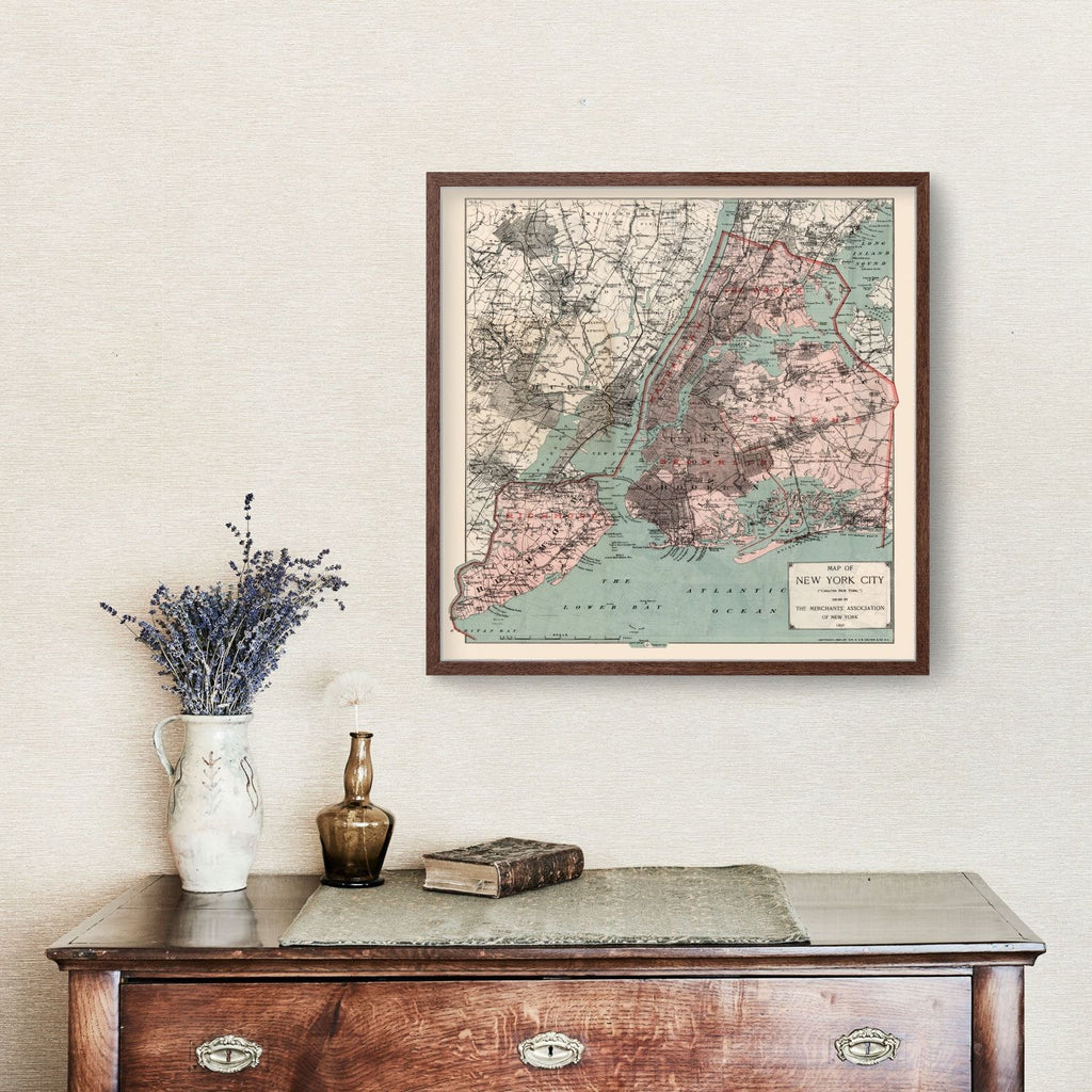 Vintage Map of New York City, New York 1897