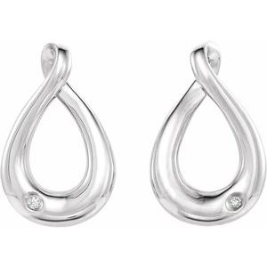 Sterling Silver .015 CTW Natural Diamond Infinity-Inspired Earrings – image 2