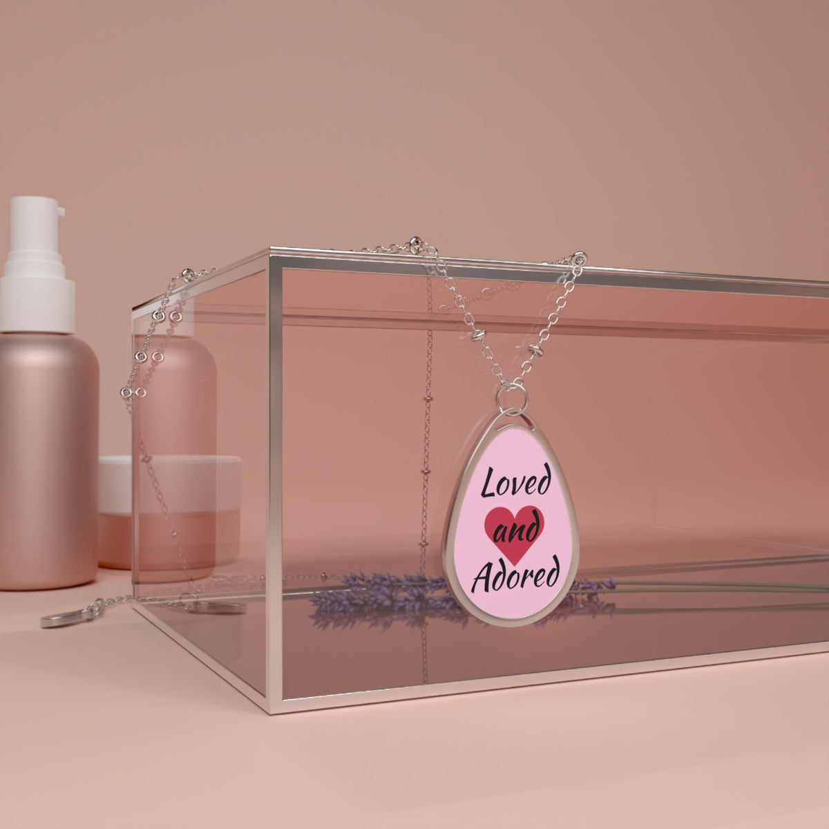 Love and Adored Pink Oval Necklace