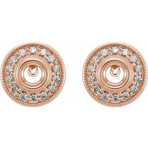 14K Rose Gold 6 mm Round 1/3 CTW Natural Diamond Semi-Set Halo-Style Earrings – image 2