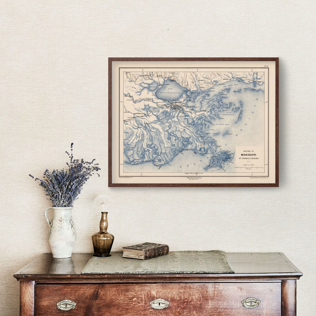 Vintage Map of New Orleans, Louisiana 1875