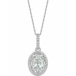 Sterling Silver Lab-Grown White Sapphire & .01 CTW Natural Diamond 18" Necklace