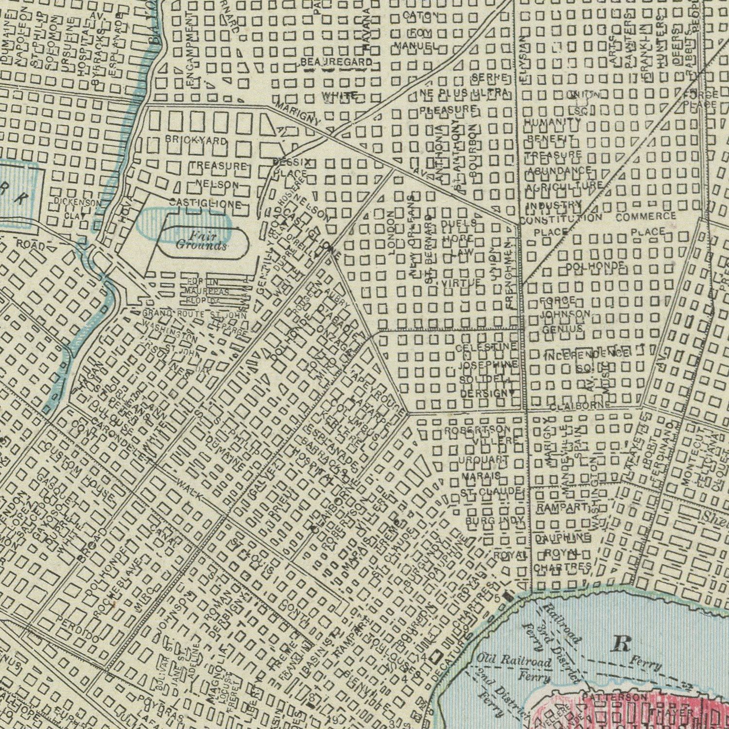 Vintage Map of New Orleans, Louisiana 1901