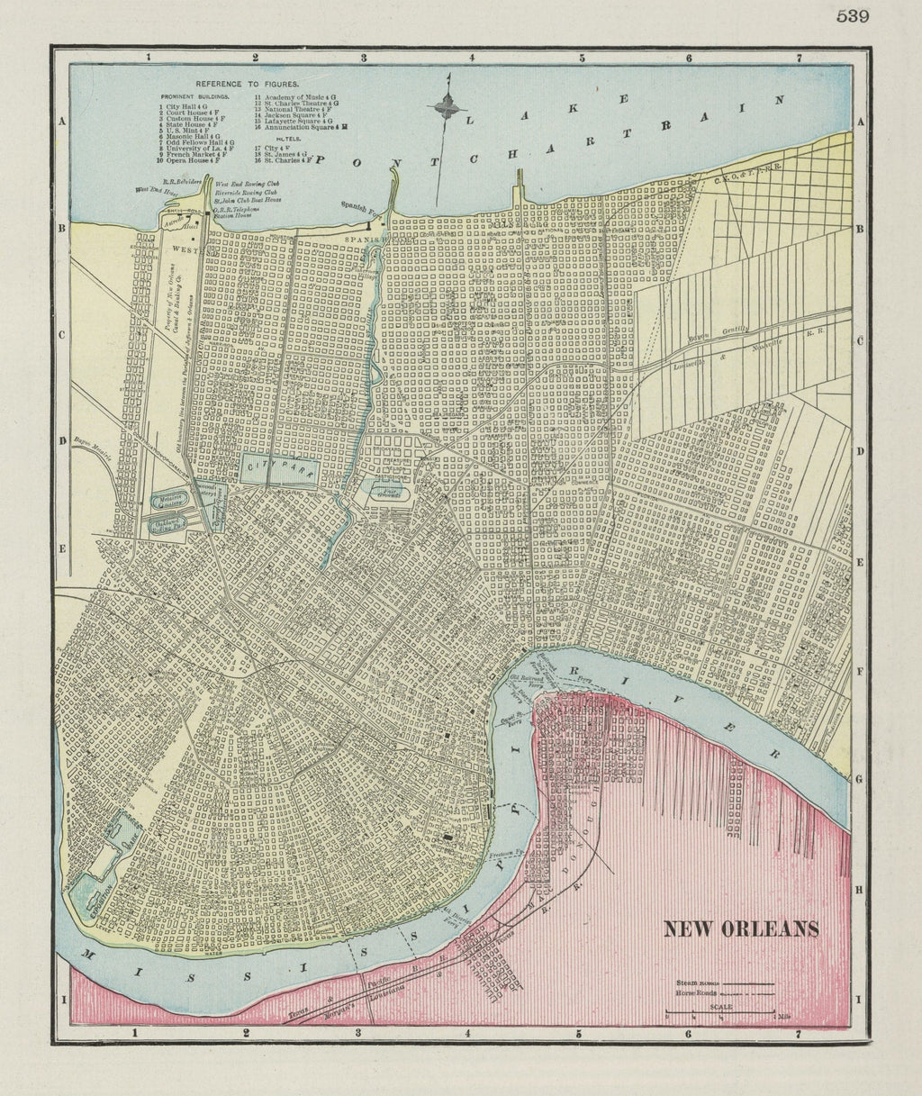 Vintage Map of New Orleans, Louisiana 1901