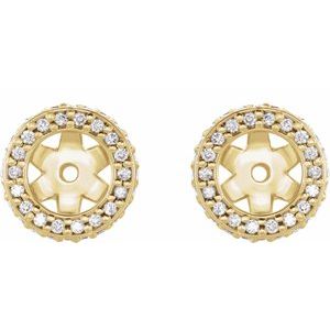 14K Yellow Gold 1/4 CTW Natural Diamond Earring Jackets – image 2