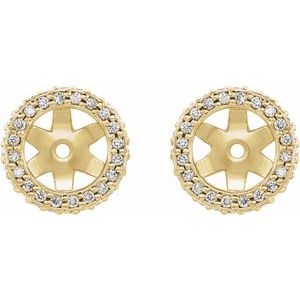 14K Yellow Gold 1/5 CTW Natural Diamond Earring Jackets – image 2