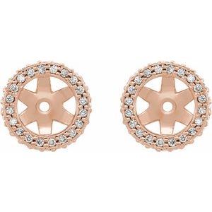 14K Rose Gold 1/5 CTW Natural Diamond Earring Jackets – image 2