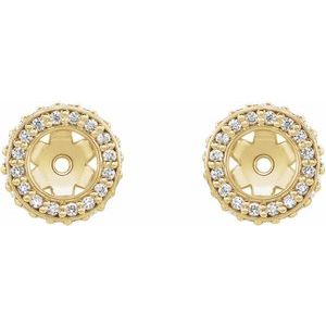 14K Yellow Gold 1/5 CTW Natural Diamond Earring Jackets – image 2