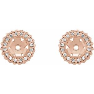 14K Rose Gold 1/5 CTW Natural Diamond Earrings Jacket – image 2