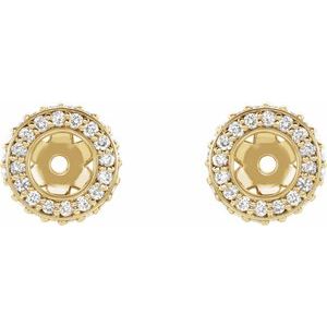 14K Yellow Gold 1/6 CTW Natural Diamond Earring Jackets – image 2