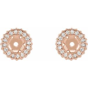 14K Rose Gold 1/6 CTW Natural Diamond Earrings Jacket – image 2