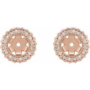 14K Rose Gold 1/5 CTW Natural Diamond Earrings Jacket – image 2