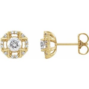 14K Yellow Gold 5/8 CTW Natural Diamond Earrings