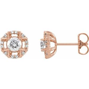 14K Rose Gold 5/8 CTW Natural Diamond Earrings