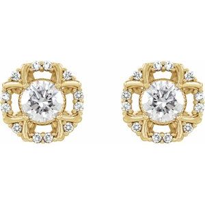 14K Yellow Gold 5/8 CTW Natural Diamond Earrings – image 2