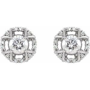 14K White Gold 5/8 CTW Natural Diamond Earrings – image 2