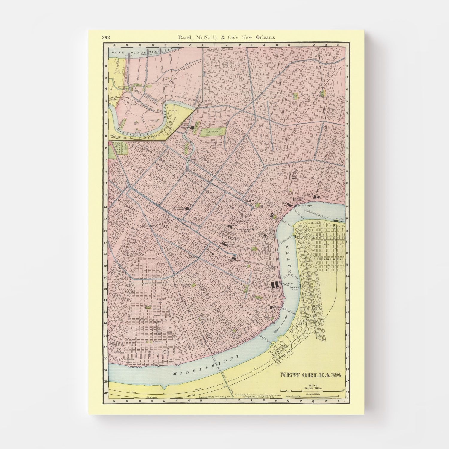Vintage Map of New Orleans, Louisiana 1903