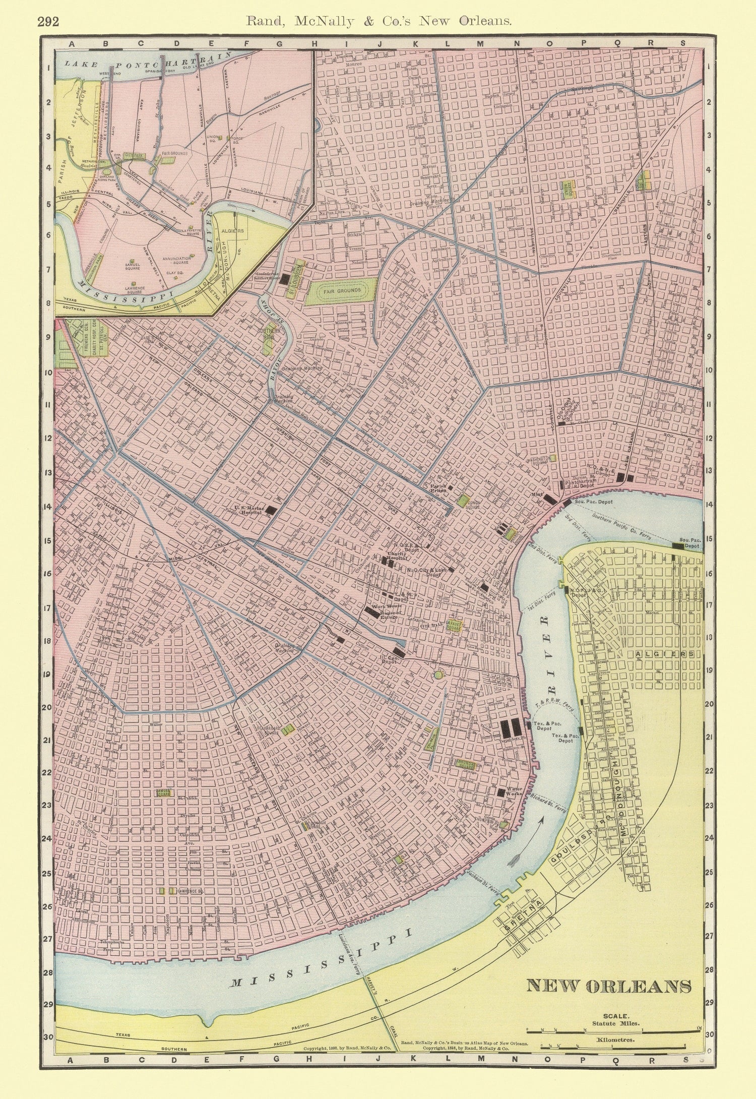 Vintage Map of New Orleans, Louisiana 1903