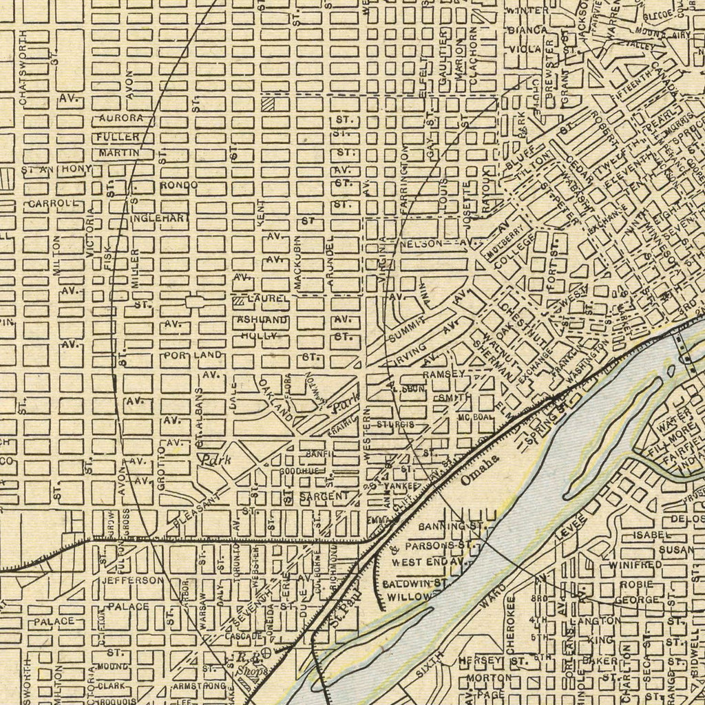 Vintage Map of St. Paul, Minnesota 1901