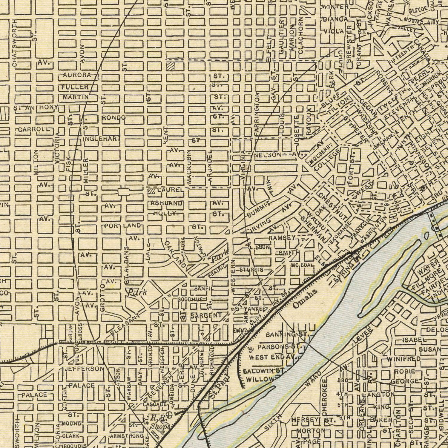 Vintage Map of St. Paul, Minnesota 1901
