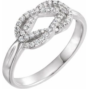 Sterling Silver 1/5 CTW Natural Diamond Knot Ring