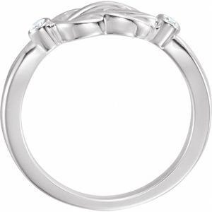 Sterling Silver .06 CTW Natural Diamond Knot Ring