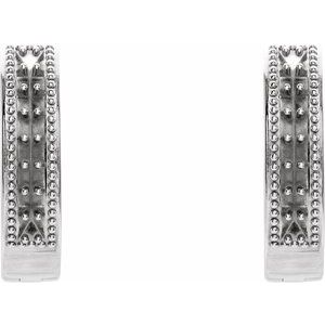 Platinum 1.3 mm Round Accented 12.5 mm Hoop Earring Mounting – image 2