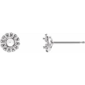 Sterling Silver 3.5 mm Round Halo-Style Earring Mounting